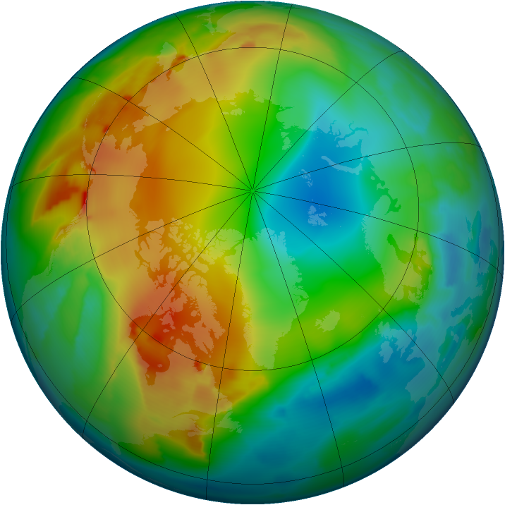 Arctic ozone map for 04 January 2012